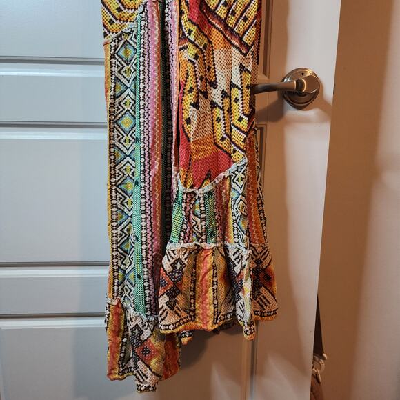 FARM Rio Banana Scarves Yawanawa Maxi Dress Sz G (Lg) Boho Art *See Measures) - Picture 10 of 16